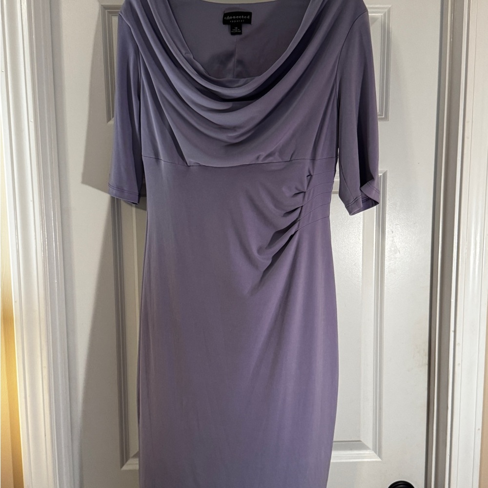 Connected Apparel Lavender Cowl Dress | Size 14 | Gently Worn